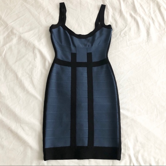 Herve Léger Deidre Colorblock Bandage Dress XS - Picture 2 of 8